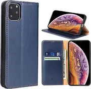 Case for iPhone 11,for iPhone 11 Wallet Cover,6.1 inch,Magnetic Wallet Case Leather Flip Folio Cover with Card Slots-Navy Blue