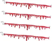 Generic 4pcs Party Ball Necklace Red Jewelry Bloody Decoration Halloween Inflatable Costume Costumes Fake Goth Corner Spider Web Wiggles Vampire Makeup Necklace Handmade Blood Necklaces
