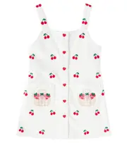 [Stella McCartney Kids] Stella McCartney Kids Embroidered denim dress Y 4 white