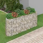 Raised Garden Bed, Elevated Planter Box Plant Container Gabion Galvanised Iron 260x50x100 cm