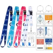 4 Retractable Lanyards with 6 Luggage Tag Holders, Zip Seal Clear Luggage Tag...