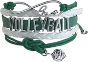 Volleyball Charm Bracelet - Infinity Love Adjustable Charm Bracelet with Volleyball Charm for Women and Girls