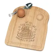 We Go Together Like Pancakes & Syrup Breakfast Dippy Egg Cup Board Valentines