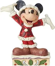 Enesco Disney Traditions by Jim Shore Mickey Mouse Christmas Personality Pose Figurine, 4.625 Inch, Multicolor