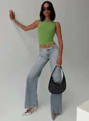 Slow Ride Belted Jeans Light Blue