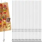 25X Stainless Steel Barbecue Metal Skewers Flat Needle BBQ Tool Kebab Stick 39CM