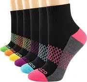 [Eallco] Womens Athletic Ankle Socks Quarter Cushioned Running Socks Hiking Sport Socks 6 Pairs
