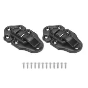 2 Pack Retro Style Duckbilled Toggle Hasp Latch with Mounting Screw, Black