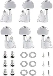 Metallor Sealed String Tuning Pegs Tuning Keys Machine Heads Grover Tuners 3L 3R for Electric Guitar Acoustic Guitar Parts Replacement. (Chrome)
