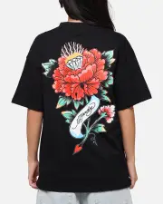 [ED HARDY] Ed Hardy Flourish Script T-shirt Black - Size XL XL Black