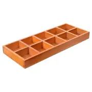 Sectional Large Wood Yrays Tray with Sections Cube Office Storage Box