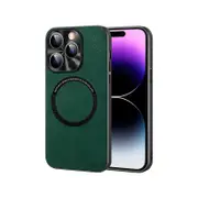 Iphone Magsafe Leather Case 14 Plus Italy Green Case Cover
