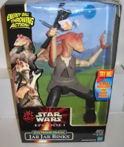 #7810 NRFB Hasbri Star Wars Episode I Electronic Talking Jar Jar Binks 12"