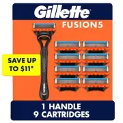 Gillette Fusion5 Men's Razor Handle + 9 Cartridges