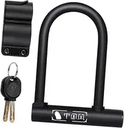 DINHEAROM Secure U Lock for Bikes Theft Shackle with Quick Release Mounting Bracket Cut Resistant Drill Resistant Includes Keys for Convenient Unlocking for Mountain