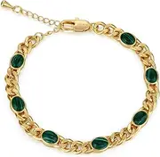 [FRUMOS] Dainty Layering Bracelets for Women 18 k Gold Plated Fashion Adjustable Chunky Cuban Paperclip Link Chain Bracelets Jewelry for Women Girls Gift