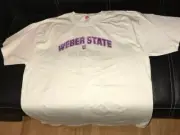 WEBER STATE WILDCATS WHITE T SHIRT NEW COKE COCA COLA ZERO L New With Defect