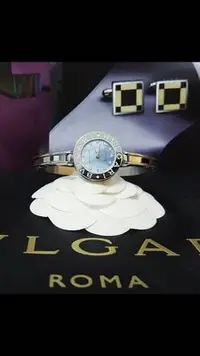 在飛比找Yahoo!奇摩拍賣優惠-寶格麗白金鋼手環手錶