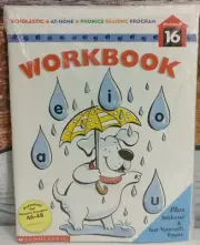 NEW! Scholastic Phonics Reading Program Workbook 16 Home School Activities