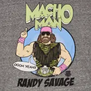 WWE MACHO MAN SHIRT ADULT LARGE GRAY NEW WWF PRO WRESTLING RANDY SAVAGE NWT