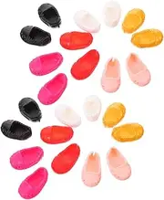 TOYANDONA Miniature Doll Shoes 12 Pack Compact Flat Shoes for Doll Decor Replacing for DIY Dress-up