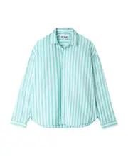 Vertical striped long-sleeved shirt XL Blue