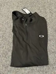 Oakley Origin Quarter Zip Men's Long Sleeve Tshirt Pullover Blackout Heather XXL