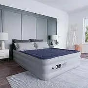 [EMMA + OLIVER] 18 Inch Queen Size Raised Air Bed, Inflatable Blow Up Mattress with Internal Electric Pump