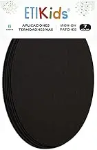 6 Piece Knee Patches Black. Iron Pads to Protect Your Clothes and Repair of Trousers, Jackets, Sweaters, Shirts. 16 x 10 cm. RP7