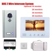 7 Inch BUS 2 Wire Video Door Phone Intercom systems Electronic Lock Camera Night