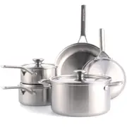 8pc Merten & Storck Tri-Ply Stainless Steel Induction Pots & Pans Set Cookware