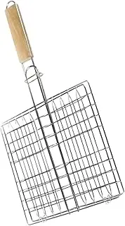 VANZACK Camping Fish Basket for Bbq Stainless Steel Grill Rack Barbeque Grill Accessories Easy to Hold