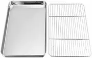 Toaster Cookie Oven Tray with Rack Set Stainless Steel Baking Roasting Pan 31 * 24cm