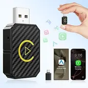 Mini Wireless CarPlay and Wireless Android Auto Adapter 2024 for iPhone/Android, Dongle Plug and Play Low Latency Converts for Cars 2016+, USB-C/USB
