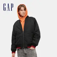 在飛比找蝦皮商城優惠-Gap 男裝 拉鍊棒球領外套-黑色(656249)