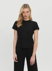 GUESS Women's Black Monica T-Shirt Size: Large, Elastane
