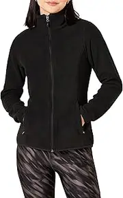 [Amazon Essentials] Women's Classic-Fit Long-Sleeve Full-Zip Polar Soft Fleece Jacket (Available in Plus Size), Black, Small