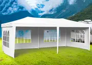 Advwin 3x6 White Marquee Waterproof PE Gazebo Outdoor Party Tent with 4 Sidewalls and Windows