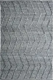 Zig Zag Dark Grey Wool Rug