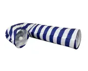 P21 25X95X62cm J-type Crawling Tunnel Funny Cat Toy Foldable Channel Pet Supply