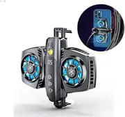 Phone Cooler for Tiktok Live Streaming, Mobile Gaming.Fast Cooling Cell Phone Refrigerator with Customized RGB Lighting, LED Temperature Display，Dual core Cooler,