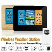 Wireless Weather Station Digital LCD Clock Calendar Thermometer Indoor & Outdoor