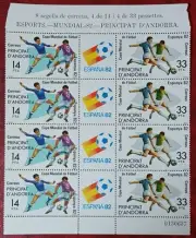 Andorra Española 1982 Mundial Football España 82 MNH Nuevos sin Charnela 4 sets
