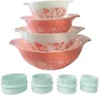 4Pcs Display Stands for Pyrex Mixed Cinderella Bowls, Stacker Stacking Rings for