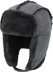 [haozaikeji] Women Trapper Hat Russian Ushanka Faux Fur Bomber Hunting Hat Winter Earflap Hat Aviator Pilot Cap Windproof Thermal Trooper Hat Fluffy Super Warm Hat Skiing Skating Hat Thickened for Outdoor