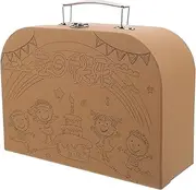 Operitacx Doodle Suitcase Boys and Girls' Paperboard Suitcase Graffiti Drawing Case Diy Blank Storage Box Educational Toy