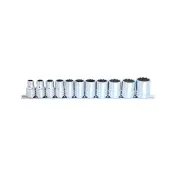 SP Tools 11Pcs 1/2" Drive Socket Rail Set - 12 Point SAE Chrome Vanadium Steel