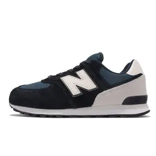 New Balance 休閒鞋 574 W 寬楦 經典款 童鞋 紐巴倫 麂皮 後跟穩定 緩震 百搭 中童 藍 褐 GC574BD1-W