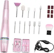 Mikinona 1 Set Electric Nail File Professional Nail File Nail Files for Acrylic Nail Electric Nail Drill Machine Wireless Nail Portable Nail Drill Machine Nail File Electric Pink