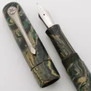 Peyton Street Pens Z2 Fountain Pen - Green White Blck Ebonite JoWo #6 Nibs (New)